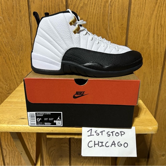 Nike Air Jordan 12 Retro Taxi White Black 2025 Sneakers CT8013-117 Men's 9.5 NEW